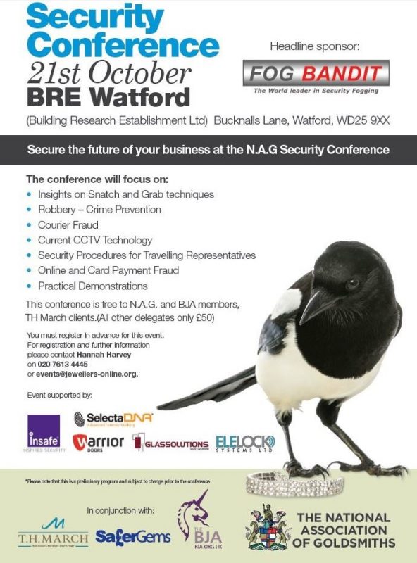 Headline sponsor of the National Association of Goldsmiths Annual