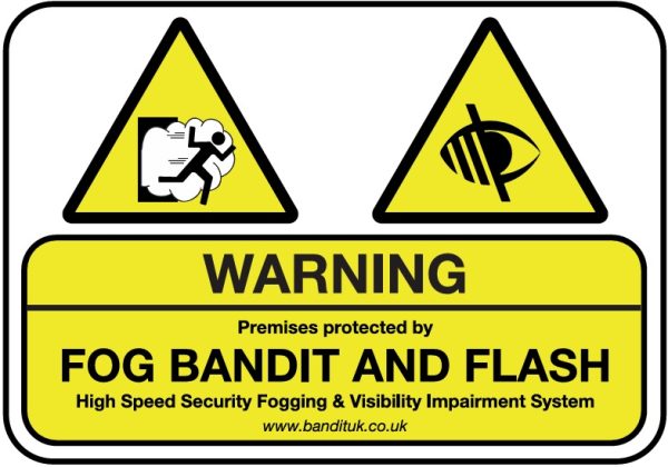 Fog Bandit A5 Internal Warning Deterent Stickers Fog and Flash - Pack of 1